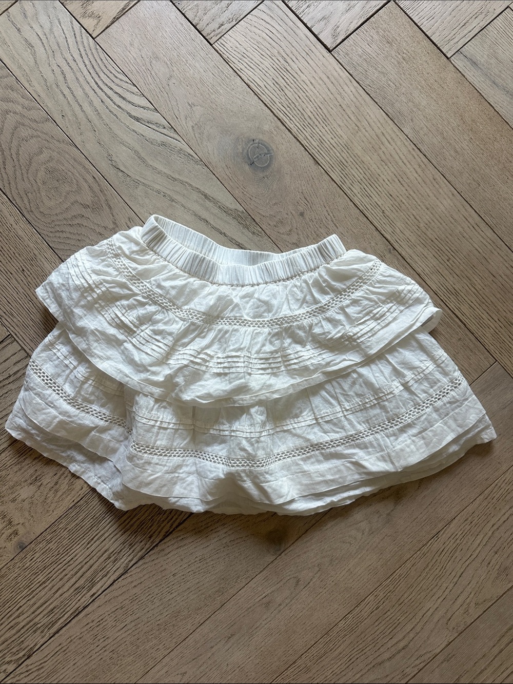 Crewcuts Cream Tiered Ruffle Skirt